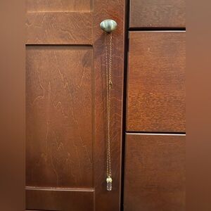 Gold Necklace with Crystal-Shaped Resin Pendant Filled with Preserved Lavender